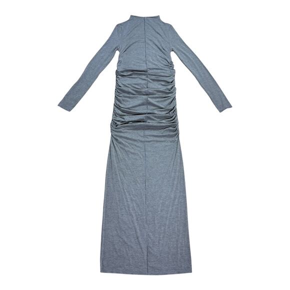 Ena Pelly Dresses & Skirts - Ena Pelly Long Sleeve Moch Neck Gray Ruched Maxi Dress 8 AU 4 US Small